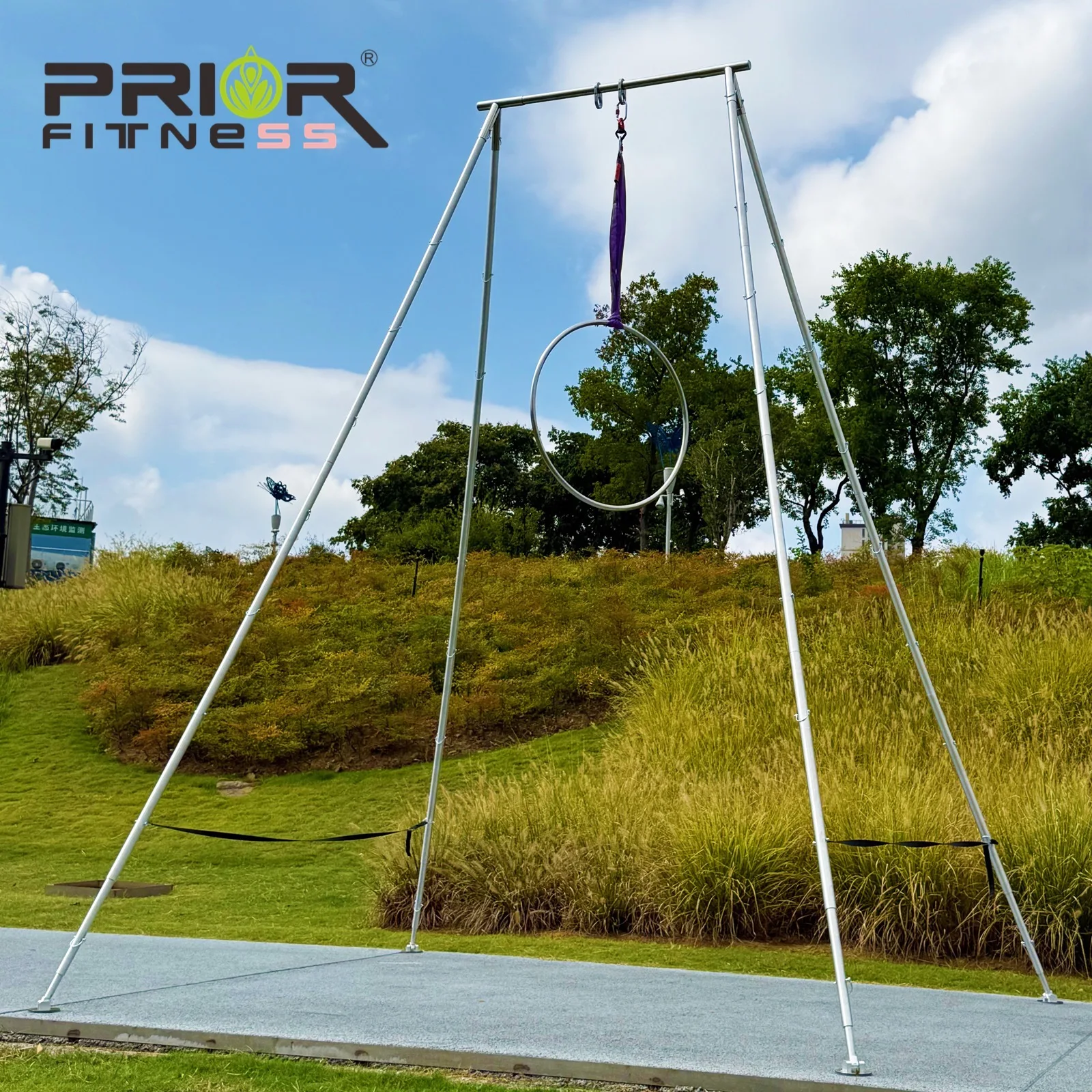 Upgrade 4.25 Meters Aerial Rig Aerial Yoga Support Frame Yoga Frame for Hoops Lyra, Silks and Hammock Fitness Performance