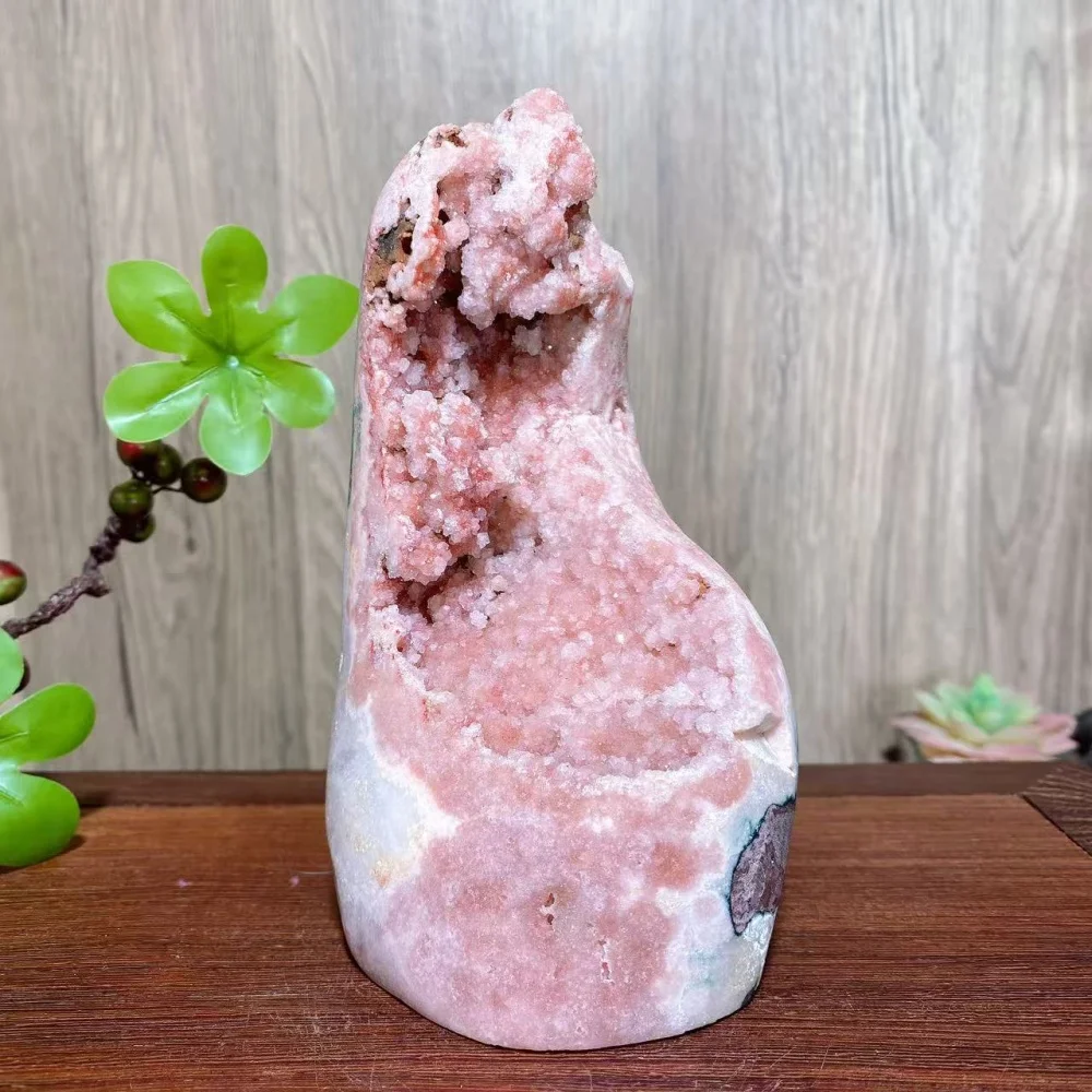 High Quality Pink Amethyst Druzy Geode Raw Stone Free Form Healing Crystal Reiki Energy Home Decoration Ornaments Gifts