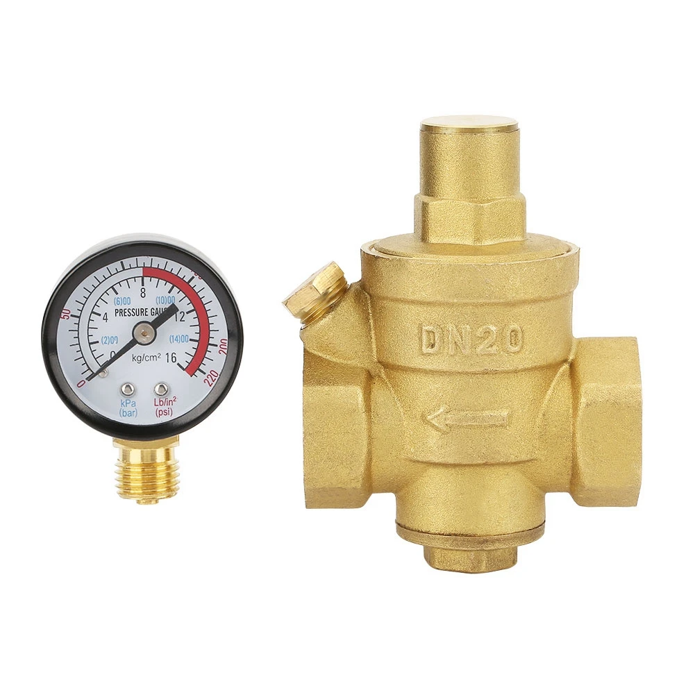 

Brass Water Pressure Regulator DN20 Water Pressure Regulator DN20 Adjustable Brass Water Pressure Regulator with Gauge Meter