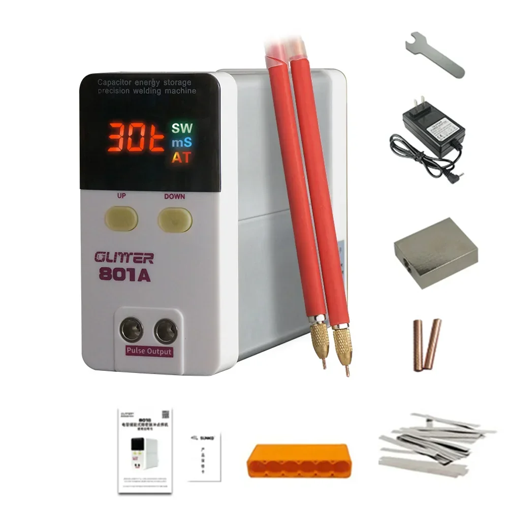 801A Spot Welder Handheld Capacitor Energy Storage Spot Welder 11.6 KW Pulse Welding Phone Battery Repair 100~240V Universal