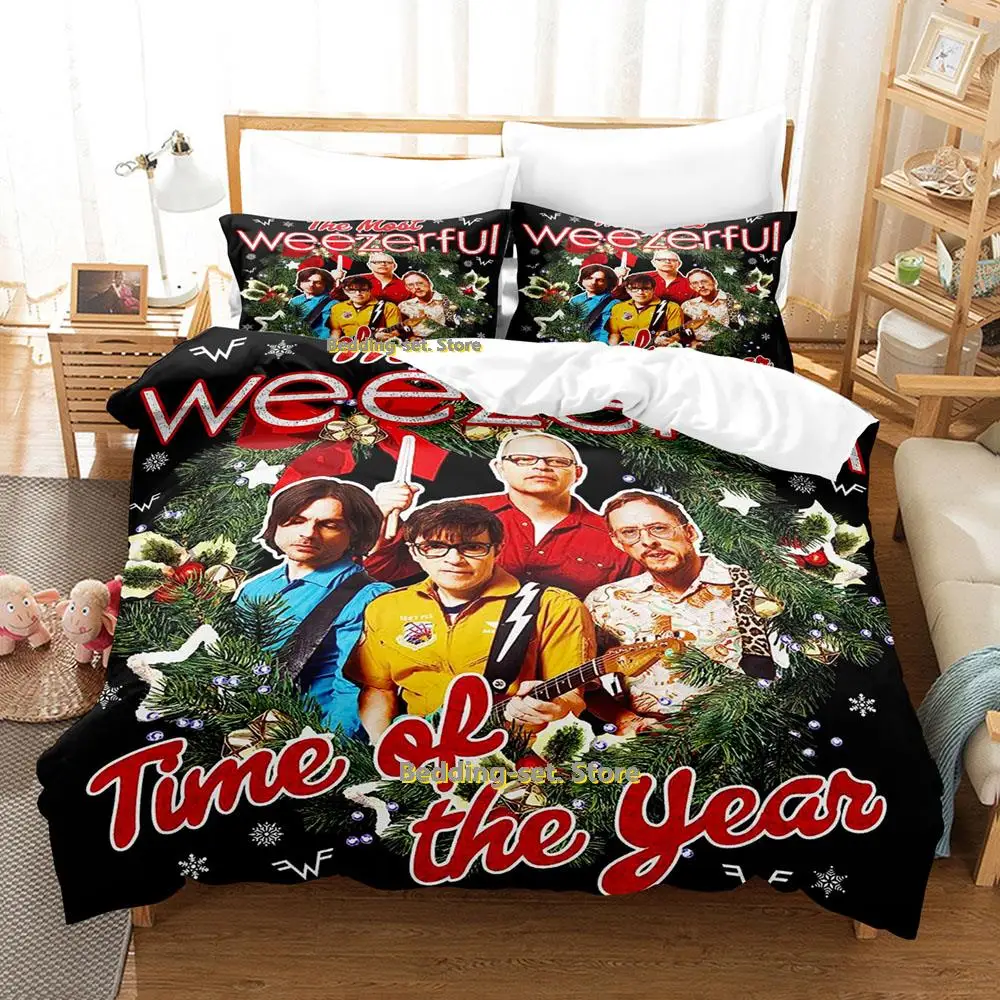 2025 Hip Hop Weezer Band Bedding Set Cartoon Anime three-piece set Adult Kid Bedroom Duvetcover Sets 3D Kawaii colcha de verano