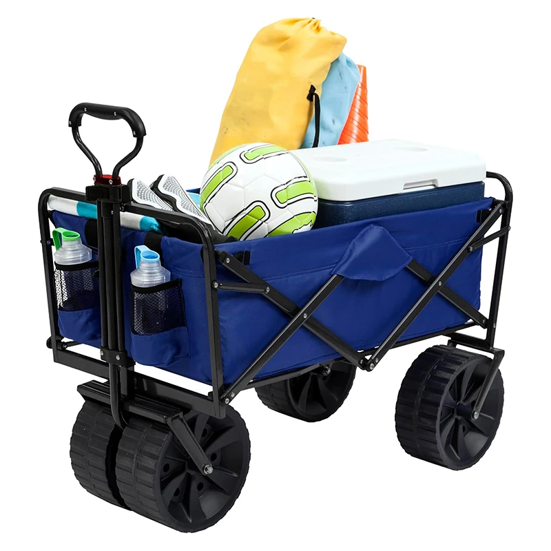 Oem Heavy Duty All Terrain Utility Wheels Portable Collapsible Folding Outdoor Garden Trolley Beach Picnic Camping Wagon Cart