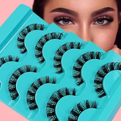 5 Pairs Russian Strip Lashes Fluffy Faux Mink Lashes 3D False Eyelashes DD Curl Fake Eyelashes Makeup Tools