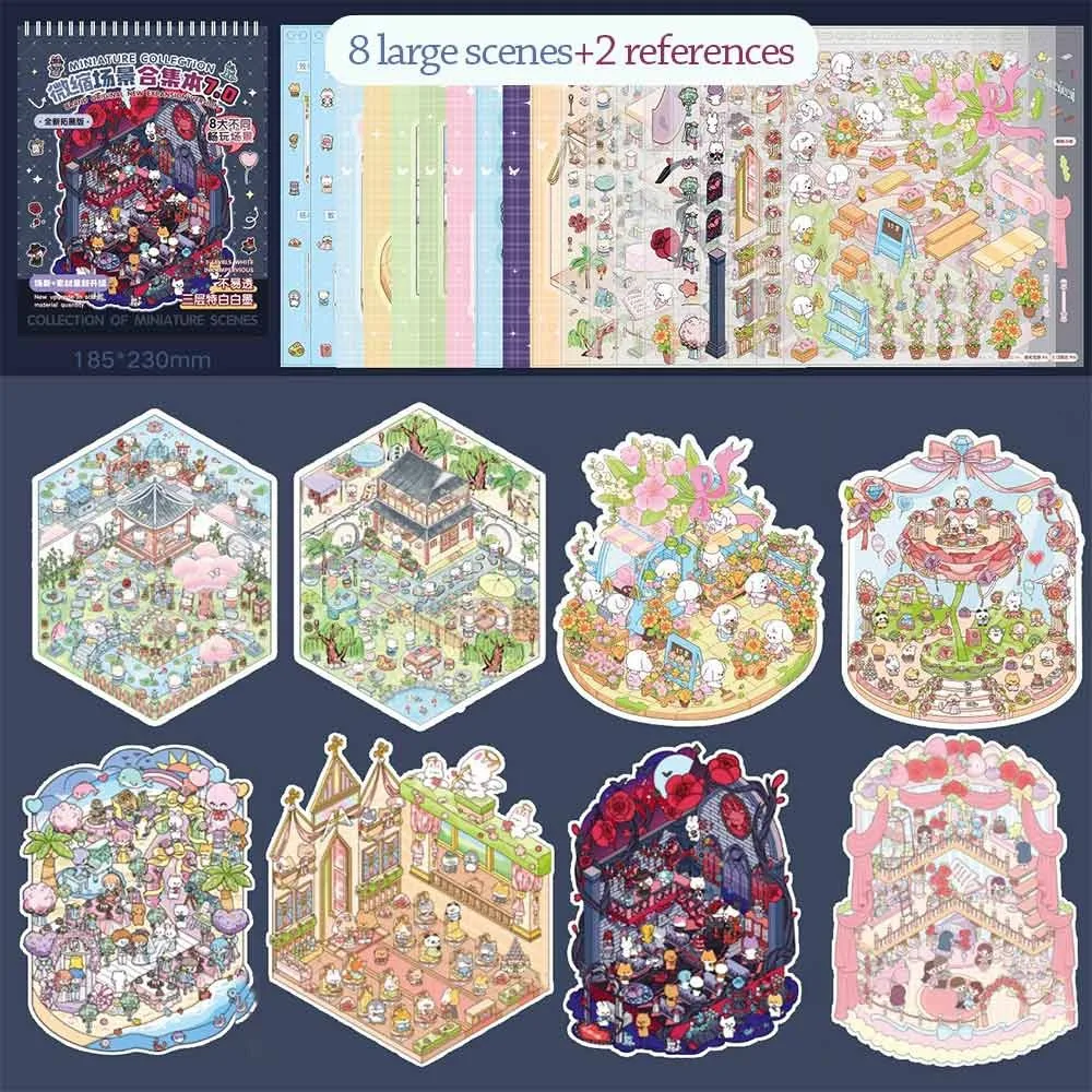 

5.0 City Series Miniature Collection Stickers Scrapbooking Material PET Sticker Paper DIY Handbook Stickers Children's Toys