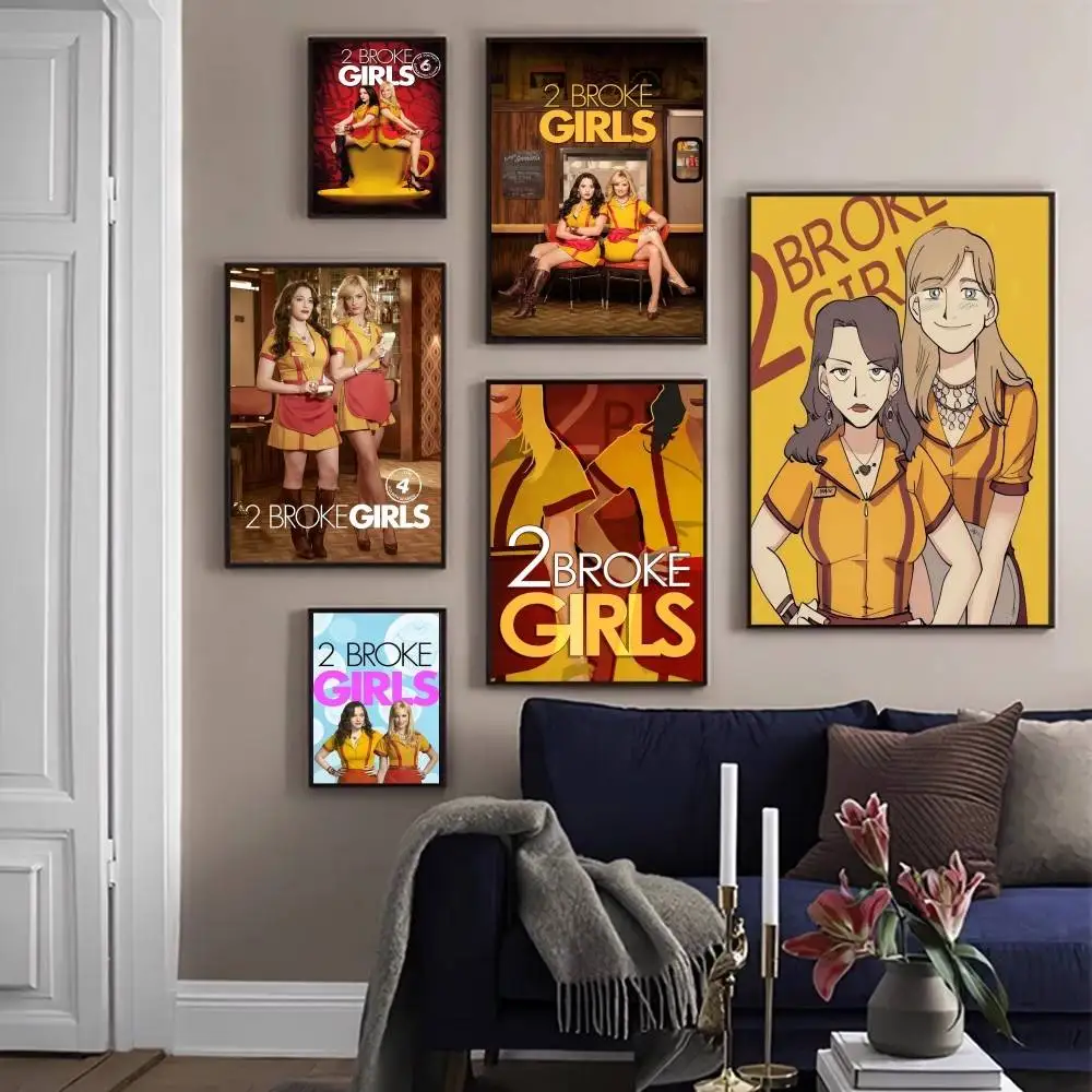 

2 Broke Girls Classic Vintage Posters HD Quality Wall Art Retro Posters for Home Room Wall Decor