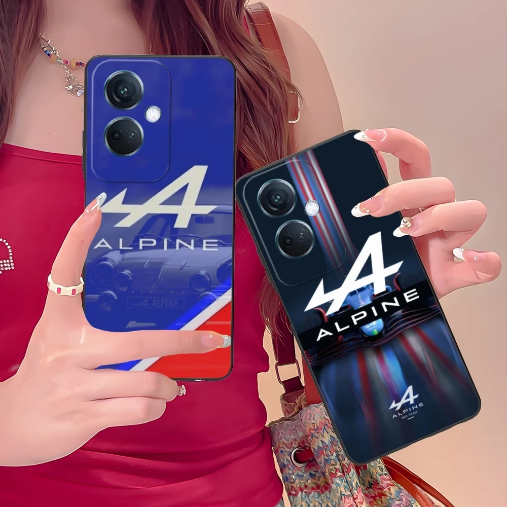 F1 A-Alpine Cool Mobile Cell Phone Case for OPPO Find X5 X3 X2 A93 Reno 8 7 Pro A74 A72 A53 Black Soft Phone Cover Shell