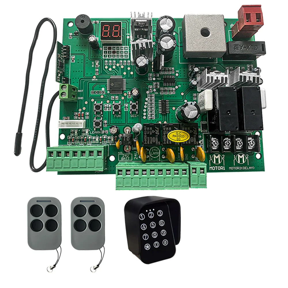 AC 24V PCB ควบคุมสําหรับ Electric Gate Swing Gate ประตูอัตโนมัติประตู 433.92mhz Rolling Code รีโมทคอนโทรล