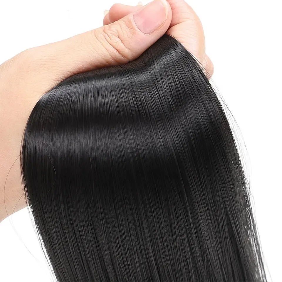 Extensión de cola de caballo larga lisa sintética de 24 pulgadas, pieza de cabello que envuelve la cola, extensiones y postizos 4