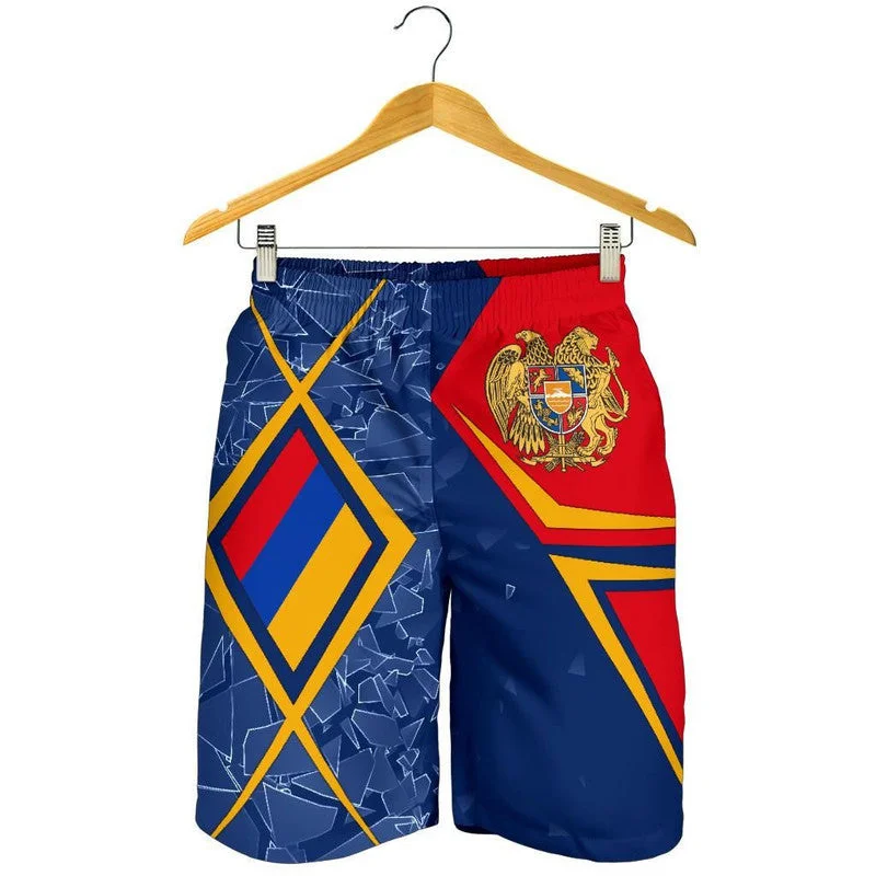 Armenia Country National Flag Shorts 3D Print Beach Shorts National Emblem Swim Tunks Men Women Summer Sports Gym Board Shorts