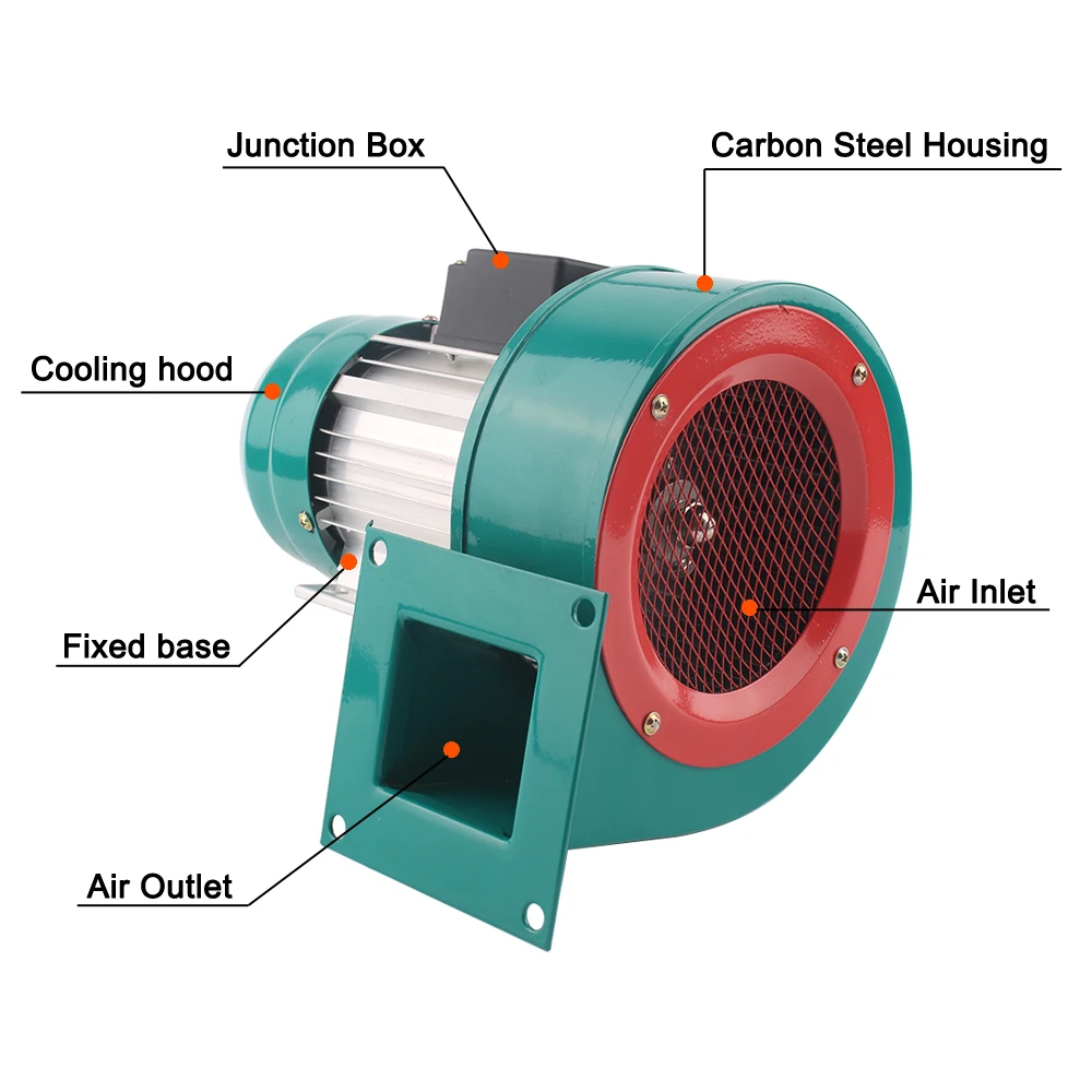 120W 220V 380V cooling fan low-noise industrial fan vacuuming centrifugal blower multi-wing small powerful fume extraction