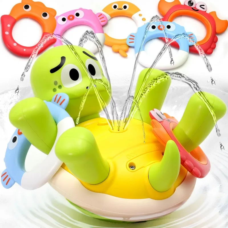 Automatic electric water jet turtle bath toy, suitable for toddlers children swimming pool bathtub