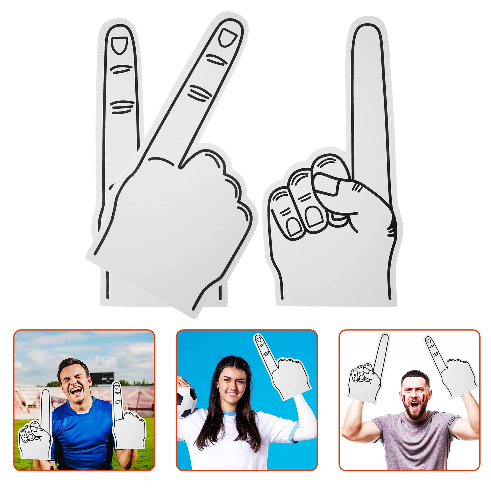 

3 Pcs Cheerleading Finger Cots Hand Pompom Foam Hands Cheering Fingers Fan Craft