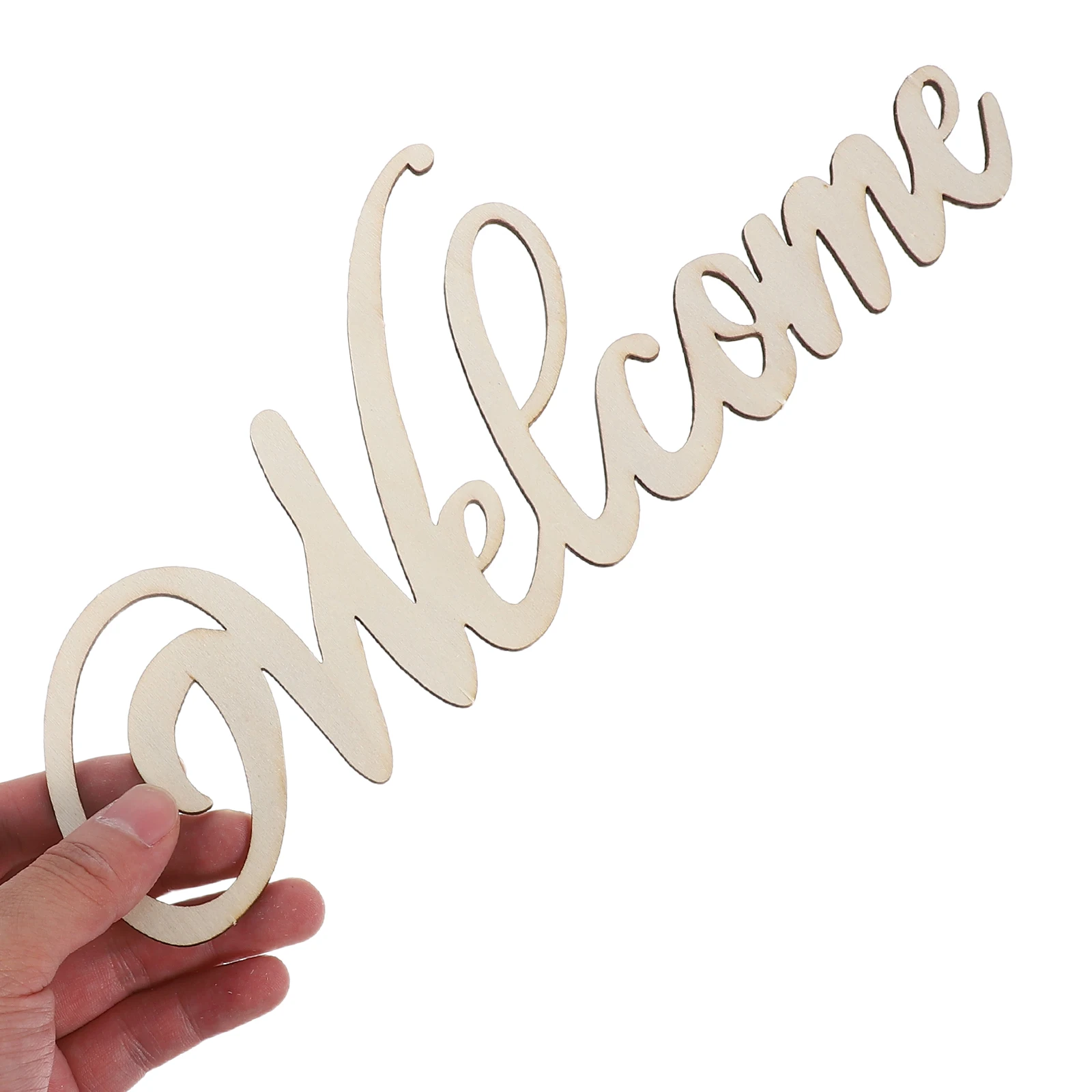 

20 Pcs Hollow Letter Card Welcome Sign Door Boho Decor Wooden Craft Hanging Signs Home Decoration Safe Wood Material