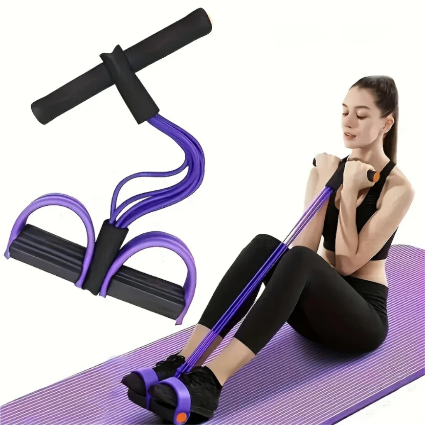 

Six-Tube Tensioner Multi-Functional Household Fitness Tension Rope Sit-Up Assistive Yoga Abdominal Strengthening Resistance Band