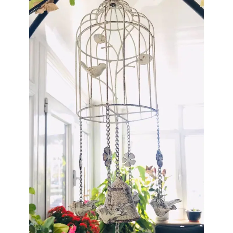Vintage pastoral old wrought iron bird and small wind fresh hanging hanging pendant wind chimes and accessories pendant wind chi