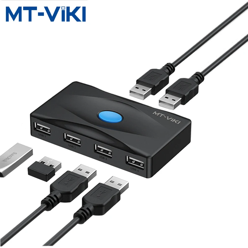 MT-VIKI USB KVM Switch USB2.0 sharer for PC Keyboard Mouse Printer 2 PCs Sharing 4 Devices USB Switcher MT-SW224