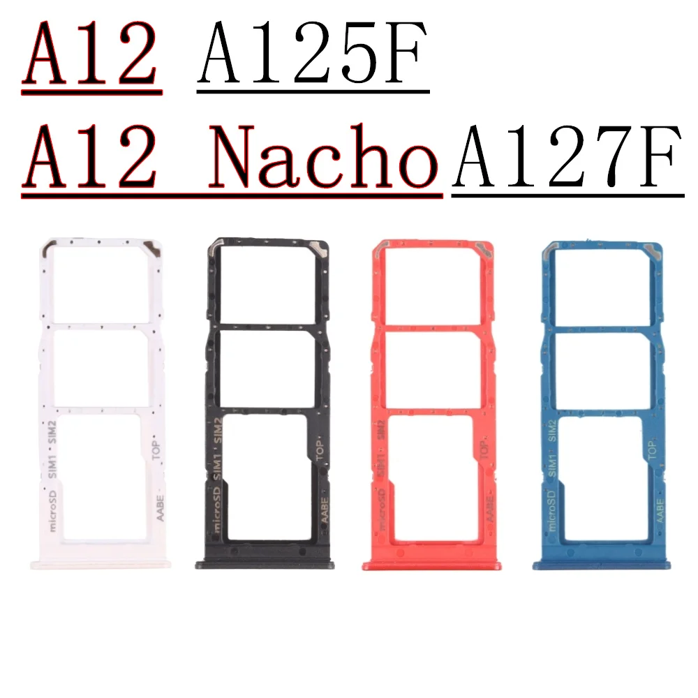 Suporte para leitor de cartão sim, bandeja com chip duplo, adaptador de slot para samsung galaxy a12 nacho a127f a125f telefone 2sim