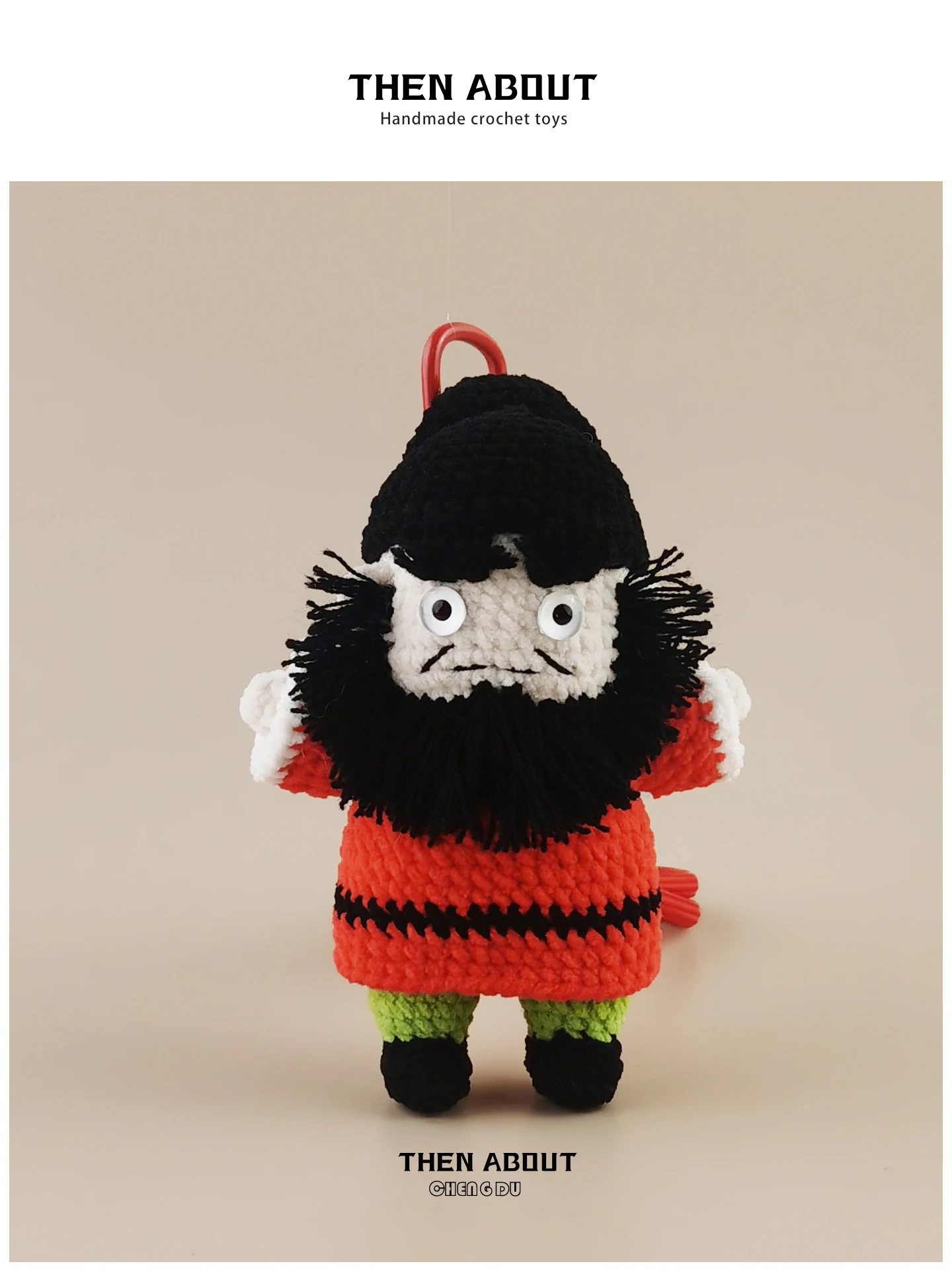Elegant Zhong Kui Doll Bag Charm Keychain Backpack School Bag Pendant Gift Powerful Atmosphere Toy Figure Accessory