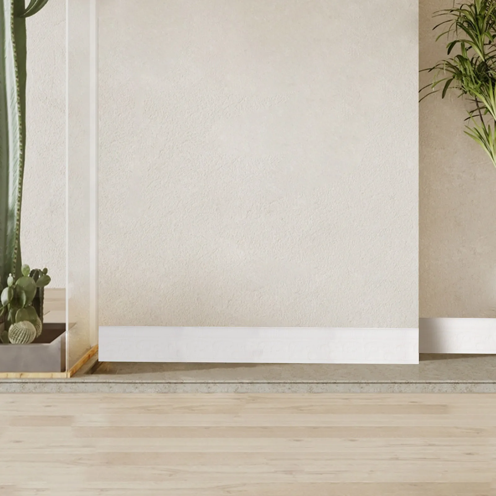 

4pcs Wall Baseboard Trim 8Cm Wide Waterproof Self-Adhesive Bendable Pe Molding Strip For Home Bathroom Kitchen Decorative Edging