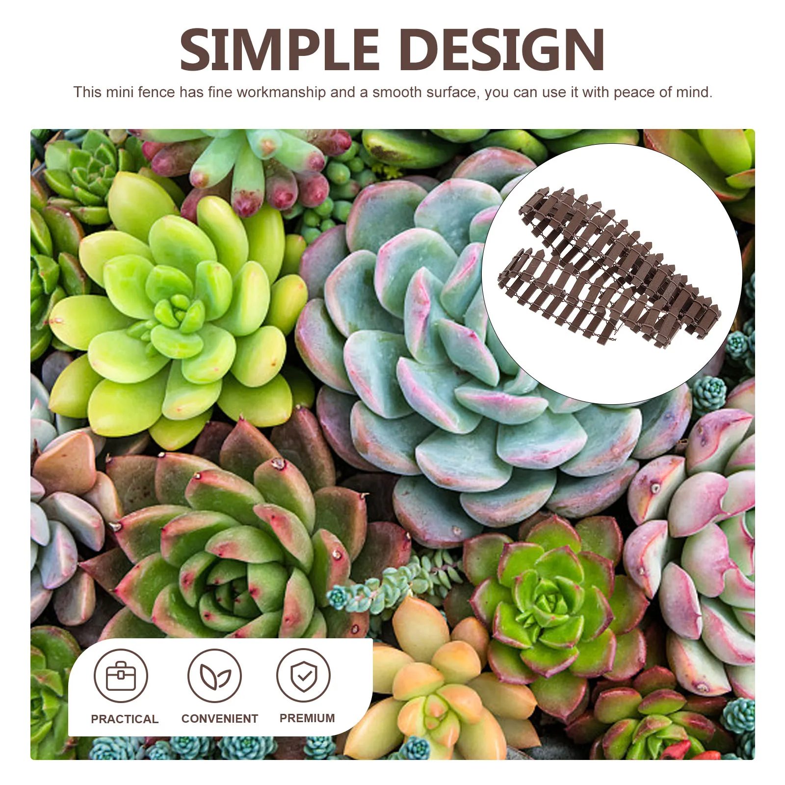 

Mini Wooden Decor For Succulent Plants Realistic Edging Small Garden Ornament Simulation Miniature Fence Diy Micro