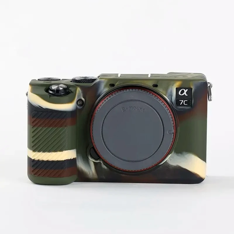 For Sony A7C ILCE7C Alpha 7C, dustproof silicone camera armor skin cover, free tempered screen film,