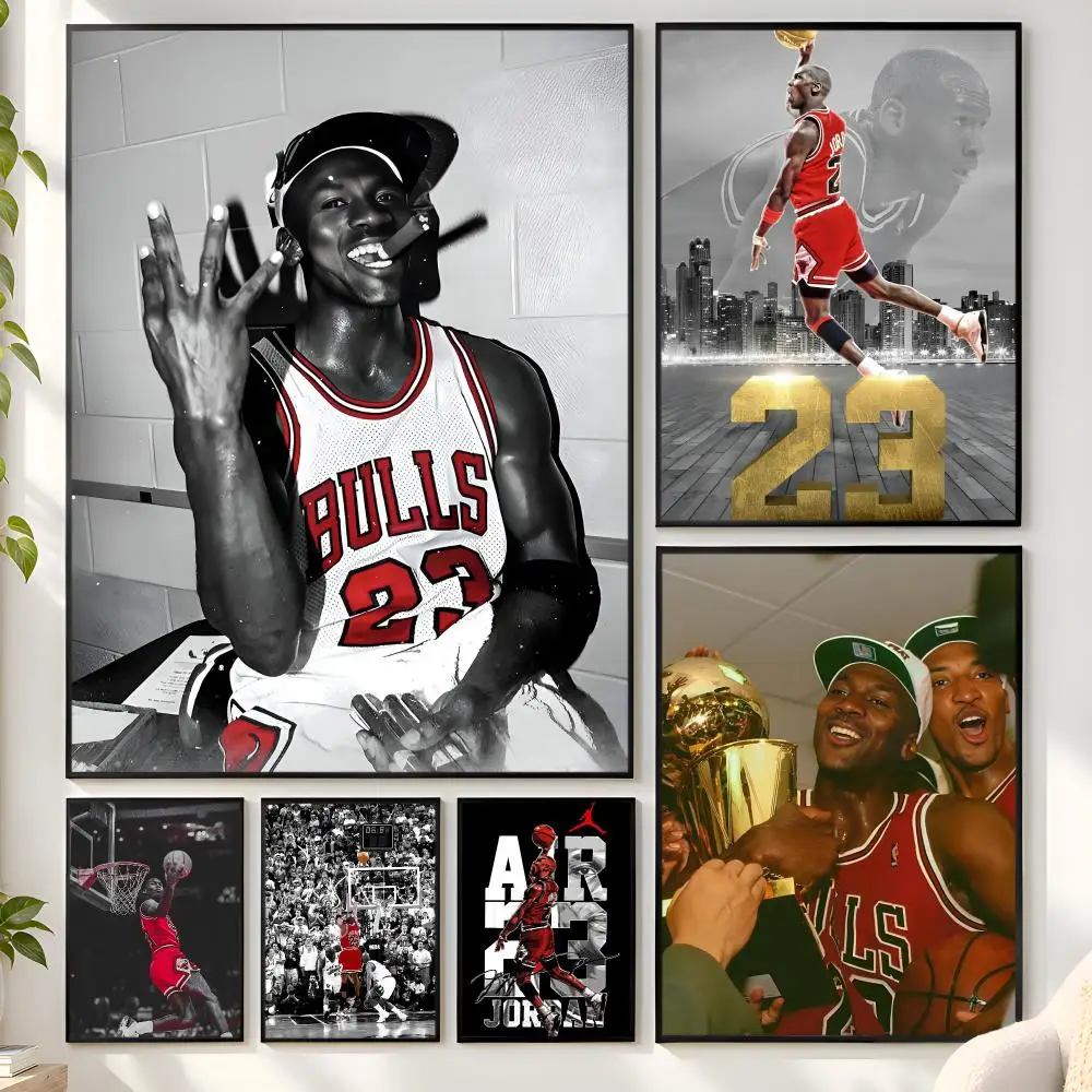 M-Michael J-Jordan Poster Matte Wall Peel And Stick Decor Bedroom Living Room Office Dorm Home