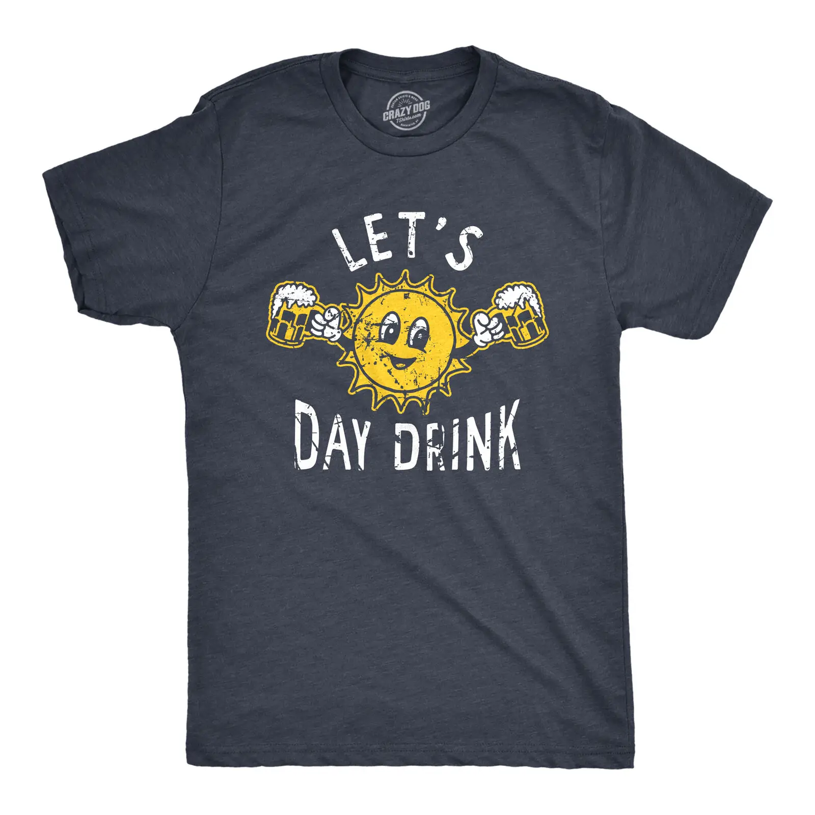 Mens Lets Day Drink T Shirt Funny Drunken Sunny Booze Drinking Tee For Guys