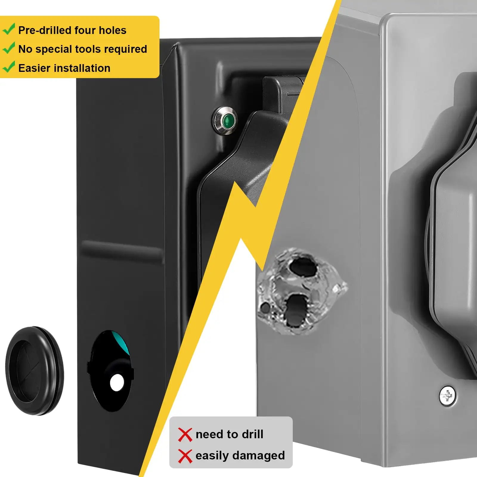 سلك مولد 15 قدم 30 أمبير مع صندوق مدخل طاقة محفور مسبقًا، سلك طاقة مولد عالي التحمل مصدر طاقة منزلي/RV #5