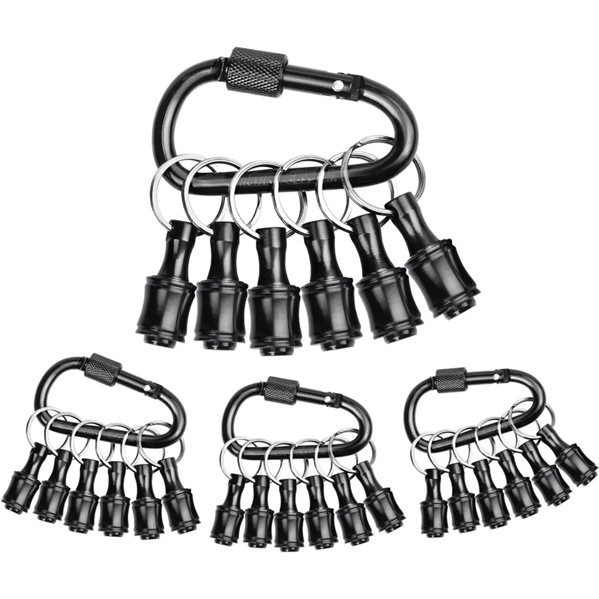 A58Z 24PCS Keychain Bit Holder,Hex Drill Bit Holder for Impact Driver Drill Bit,Screwdriver Bit Holders for Tools and Gifts