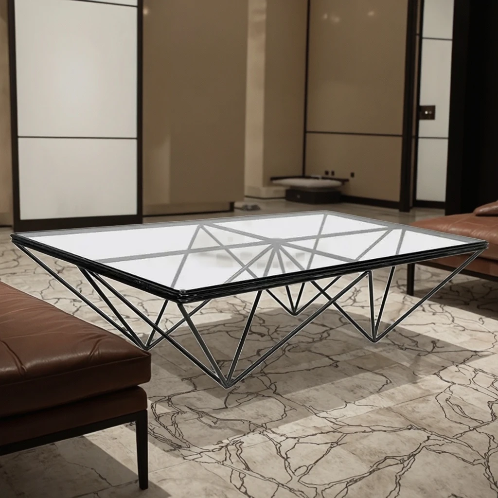 #Nordic Modern Italian Simple Palm Coffee Table Set Metal Base Stone Top Material for Hotel Villa Apartment Living Room