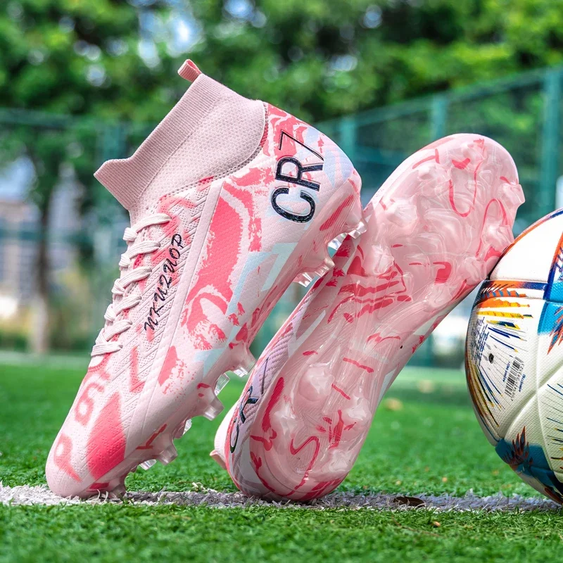 Neue Männer Training Fußball Stiefel Lange Spikes Stollen Outdoor Fußball Schuhe Atmungsaktive Erwachsene Rutschfeste Jungen Sport Spiel Bequem