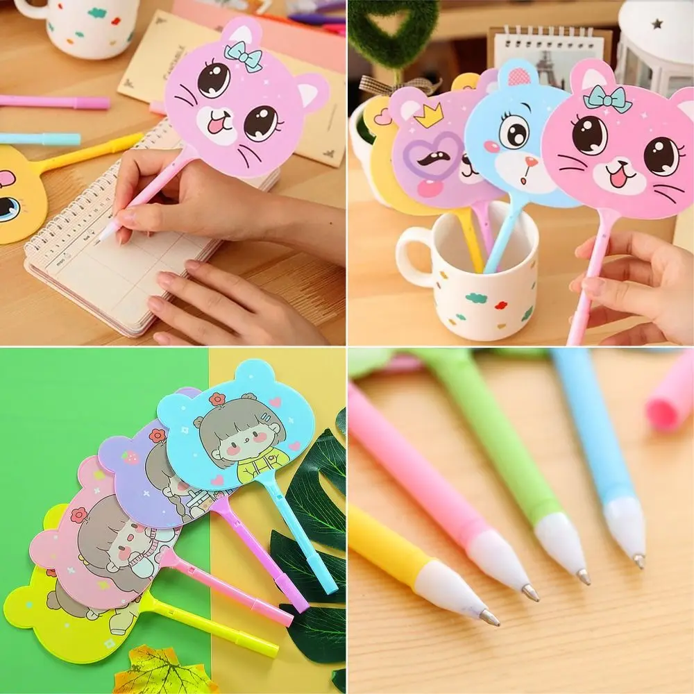 0.5mm Ballpoint Pen Cartoon Fan Quick Drying Sign Pen Stationery Set Cartoon Print Gel Pen School Office Supplies