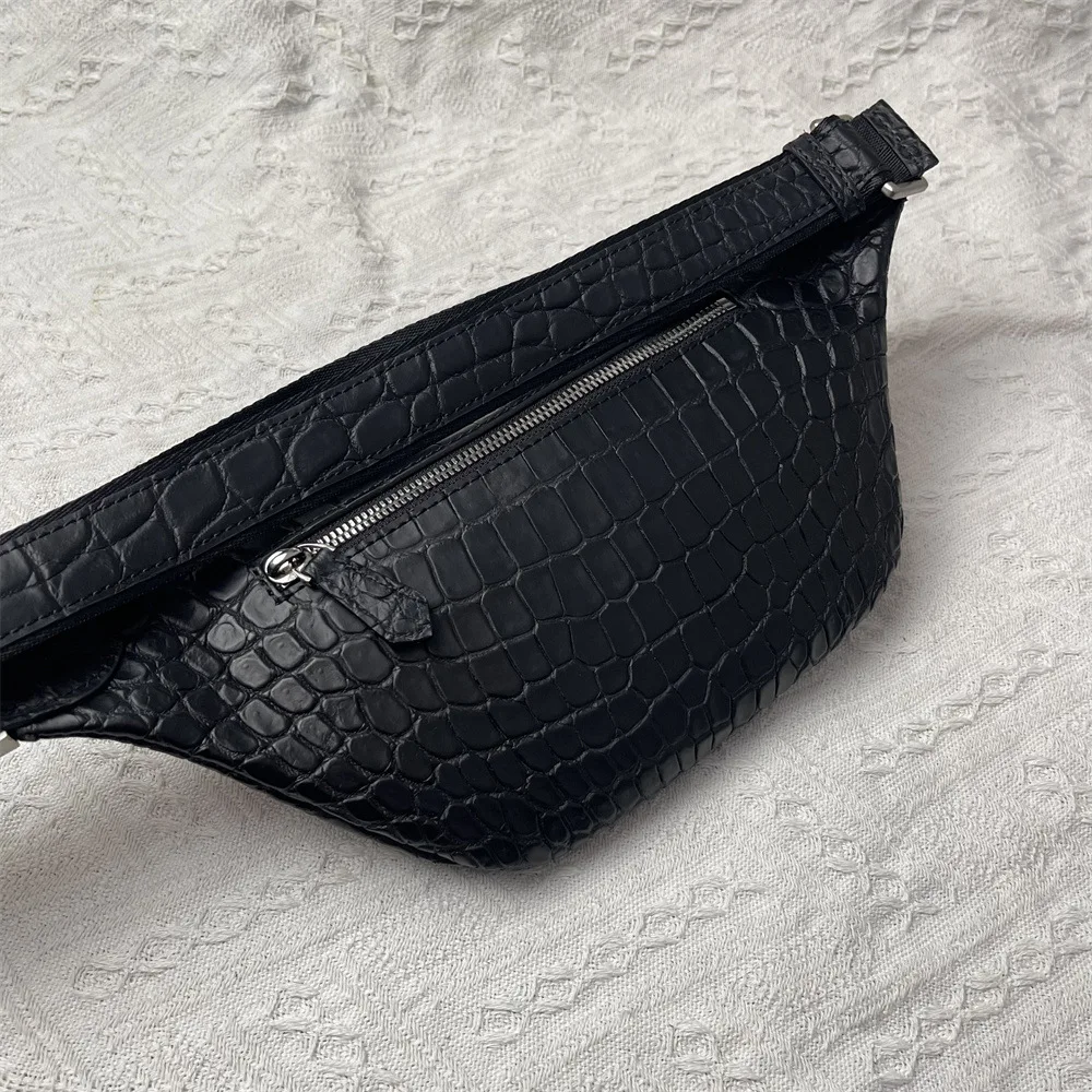 2026 New Crocodile Leather Men's Chest Bag Leisure Genuine Leather Chest Bag For Male Large Capacity Bag 45