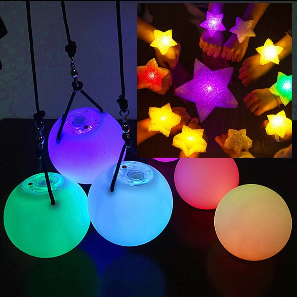 LED Star Ball Handheld Glowing Throw Toy Acrylic Night Light With Non Slip Grip For Cosplay Stage Performance Prop