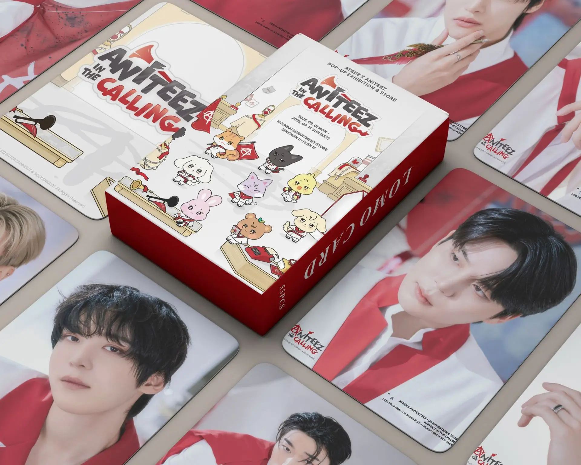 55 قطعة Kpop Idol ATEEZ ألبوم جديد ANITEEZ في الاتصال المنبثقة HD بطاقات الصور بطاقة لومو Seonghwa Hongjoong Yunho Mingi المشجعين هدية