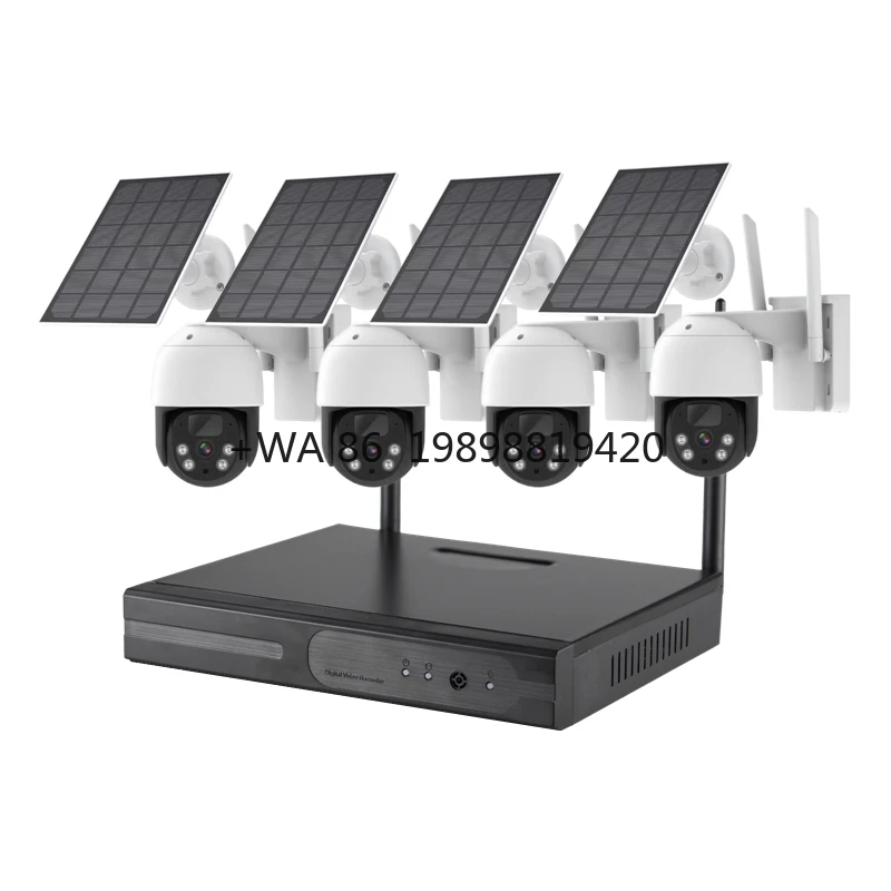4chs 4.0Megapixel Battery Wifi IP IP-Pro Solar Light CCTV Security Camera System Home Wireless