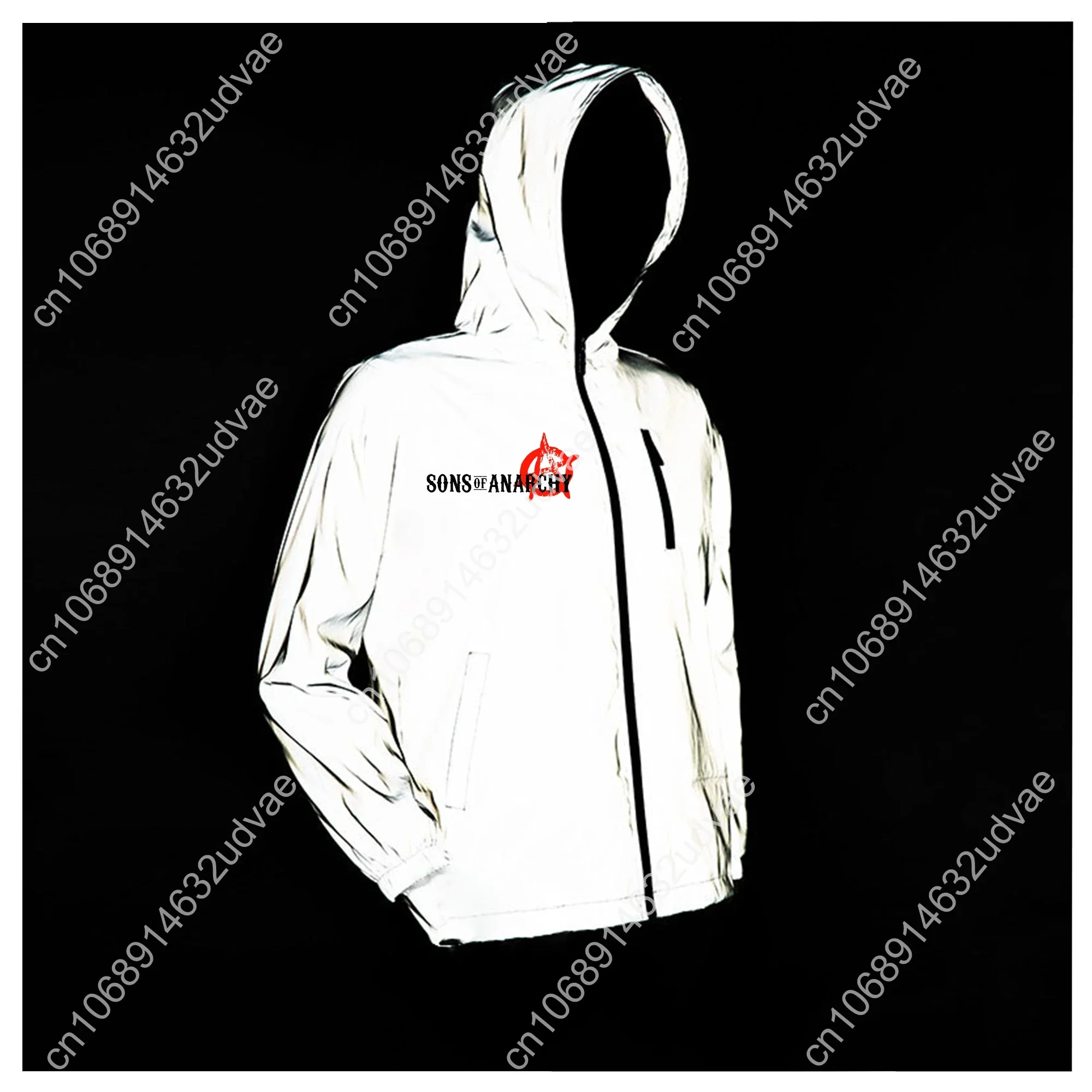 Sons Of Anarchy SOA Reflective Jacket Mens Womens Coat Hooded Windbreaker Runing Pocket Jackets Cycling Hiking Customized Hoodie