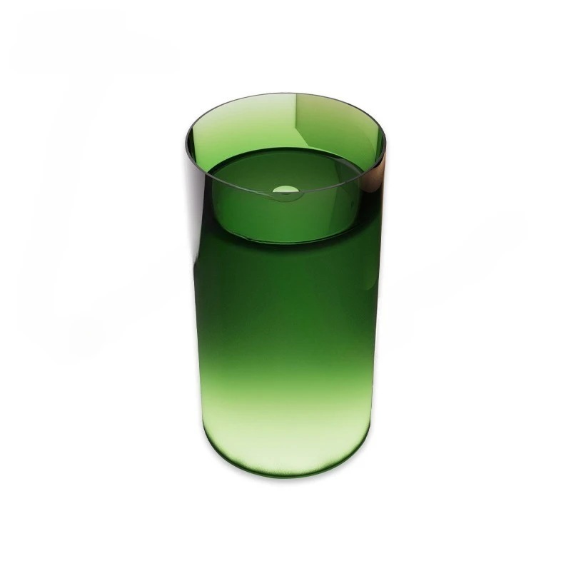 

Pure resin floor-to-ceiling colored crystal wash basin, minimalist light luxury round square transparent column basin