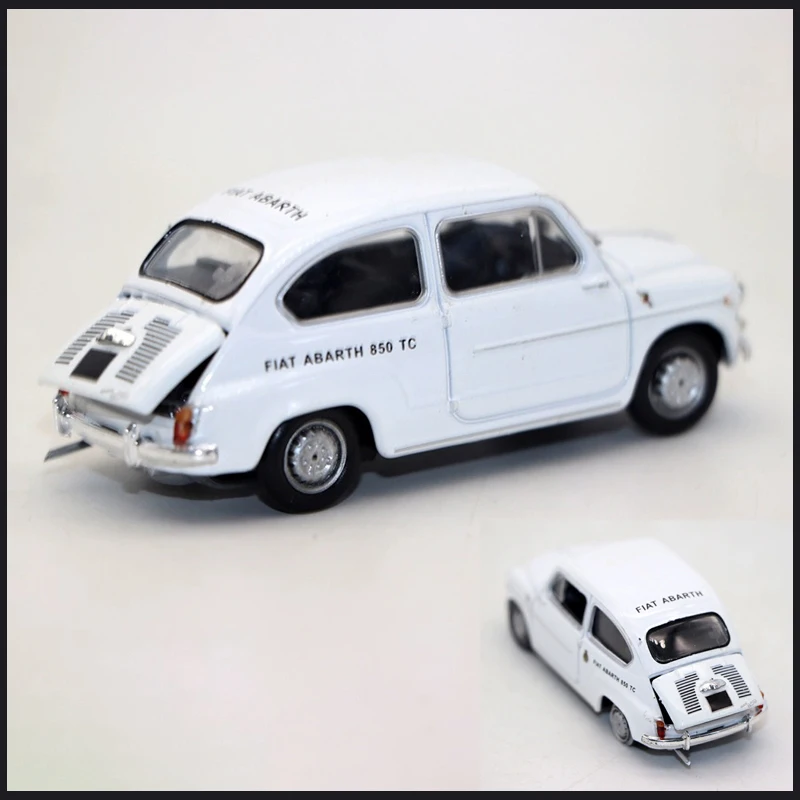 Bulk Geen kleur doos Schaal 1:43 Abarth Fiat 850 TC 1962 Legering Model Auto Statische Collectie Versierd Vakantie Geschenken Speelgoed