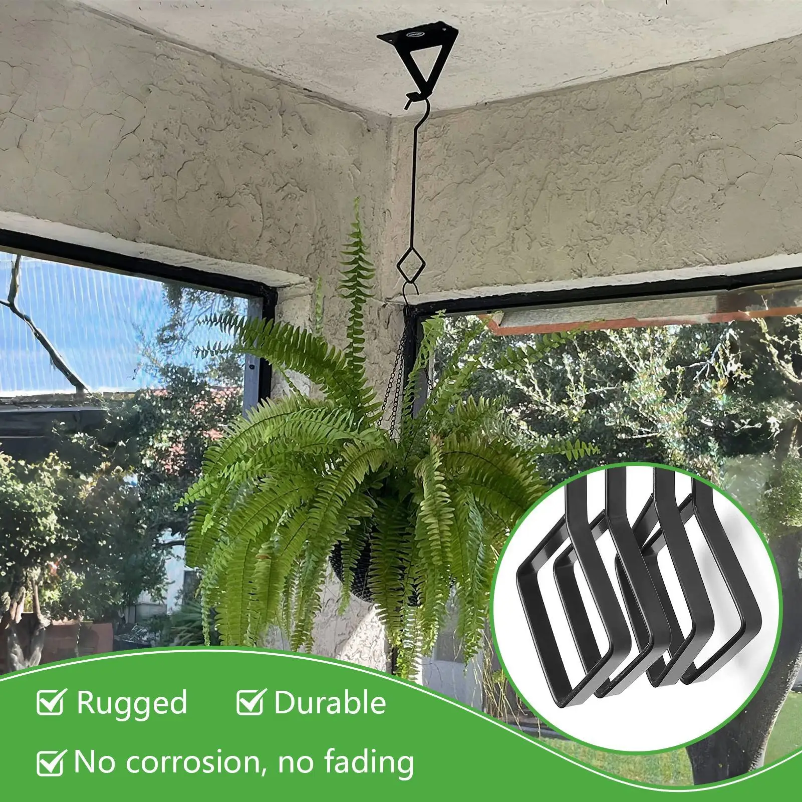 Plant Hanger Hook Metal Heavy Duty Plant Extension Hooks Home Decoration 4 Pieces Flower Organizer Accessory for Outdoor Lights