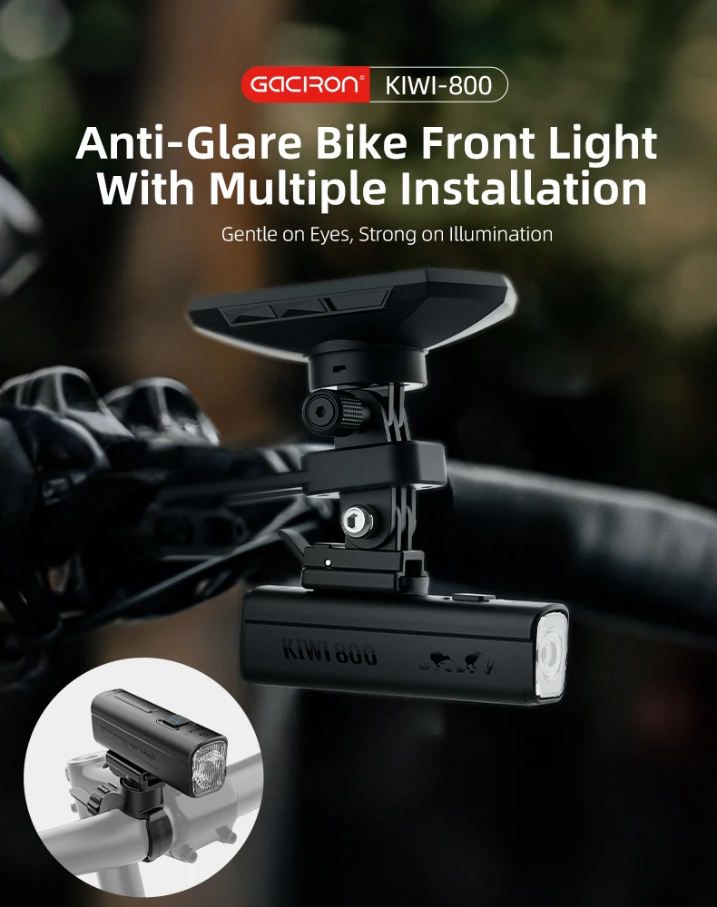 KIWI-1200 Super bright Bicycle Accessory Head Lamp 2500mAh Gaciron Lumen IPX6 Waterproof Bike Light Mount For Handlebar