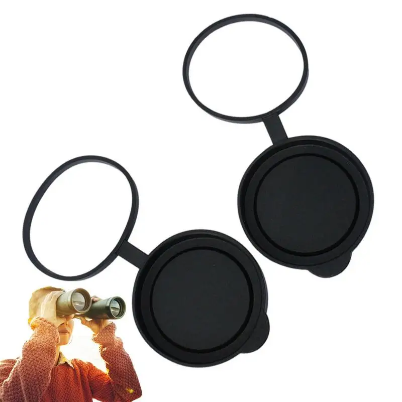 2pcs Lens Caps Objective Cover Binoculars Protective Rubber Lens Caps Lens Spotting Telescope Binocular Rear Caps Dust Cover