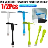 1/2PCS Flexible Mini USB Fan For Power Bank Notebook Computer Portable  Mobile Phone USB Fan Summer Outdoor Travel Cooling Gadge