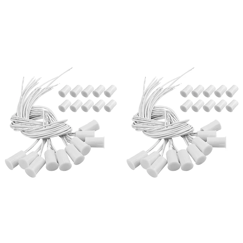Fresh Magnetic Door Switch RC-33 NC Recessed Wired Security Window Door Sensor Alarm White- (20 Sets)