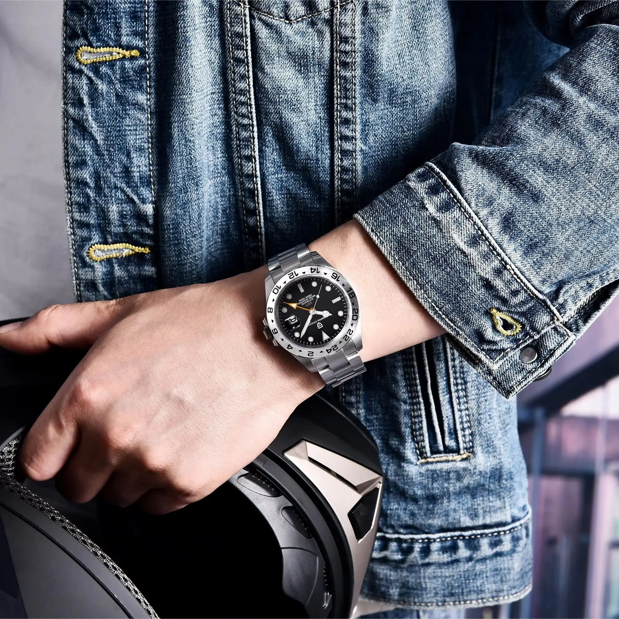 PAGANI DESIGN 2026 New PD1682 V2 Men's GMT Automatic Watch 42MM 10Bar Waterproof Sapphire Glass Stainless Steel Mechanical Watch
