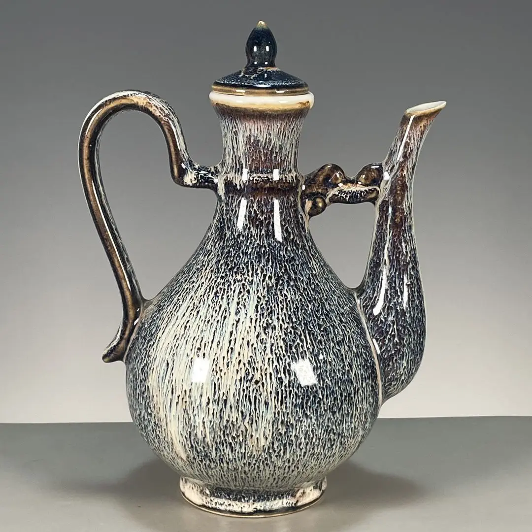 Antique Ceramic Collectible, Ming & Qing Classical Porcelain Ornament, Jun Ware Flambe Glaze Wine Ewer