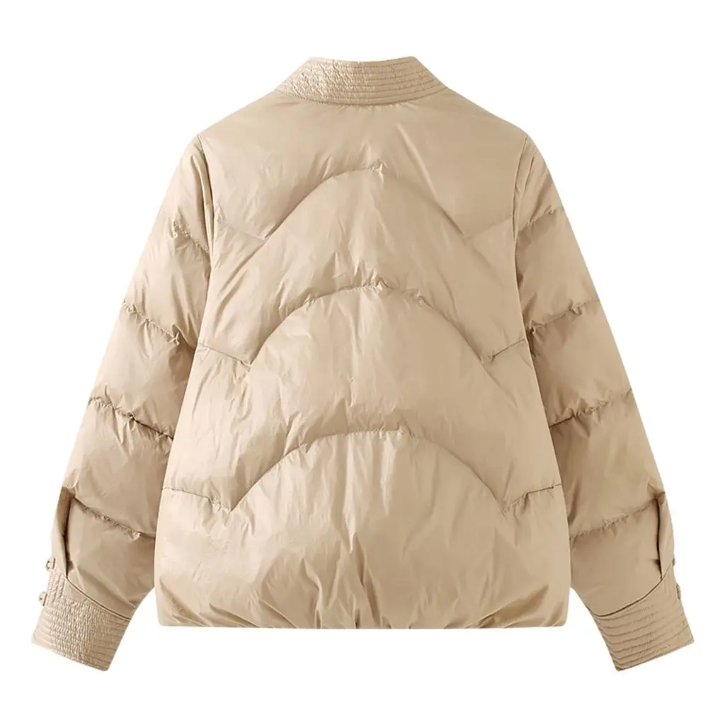 2024 Herfst/Winter Nieuw Dames Oversized Katoenen Jas Met V-Hals Forenzenjack