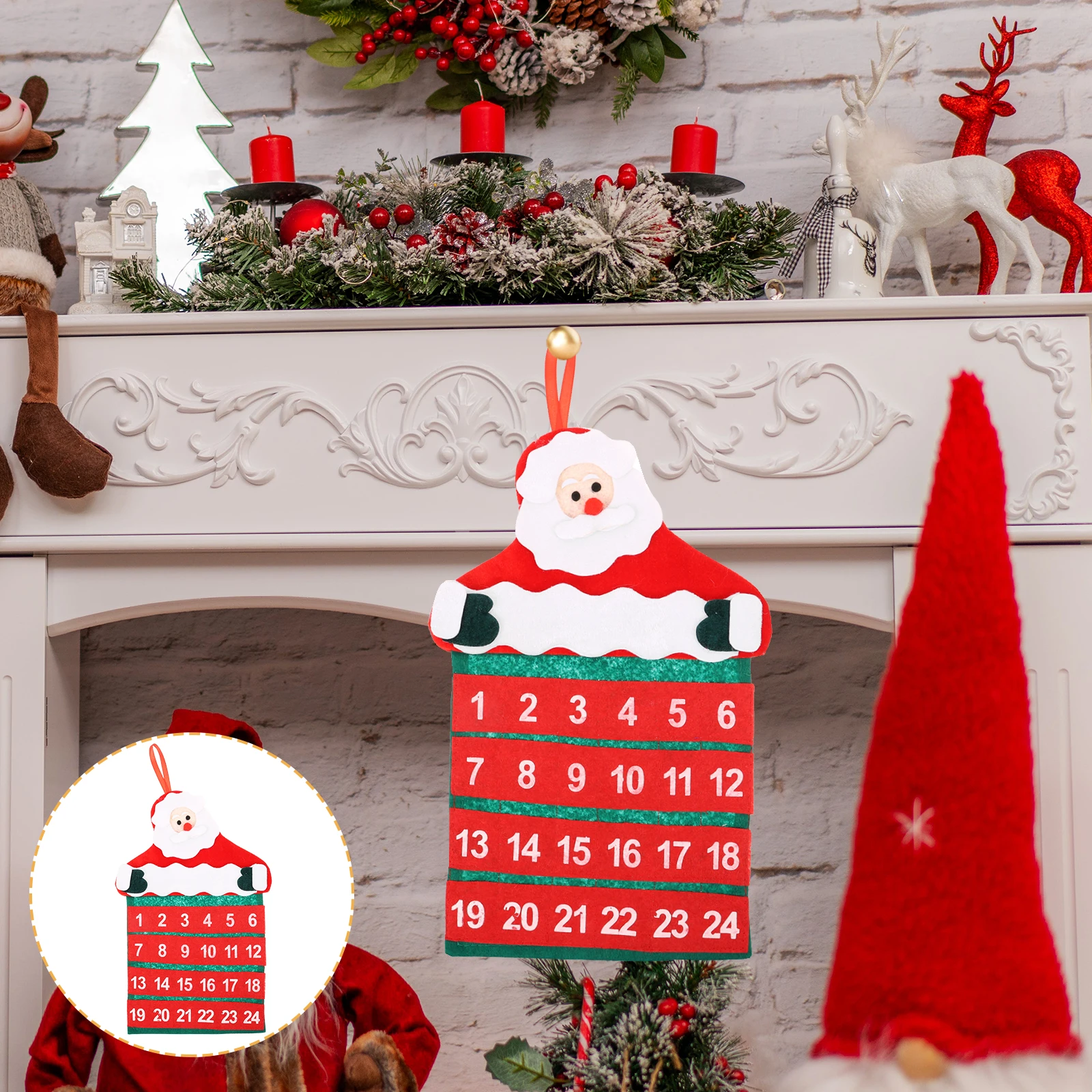 

Christmas Calendar Advent Calendars Hanging Fabric Countdown Elder for Children