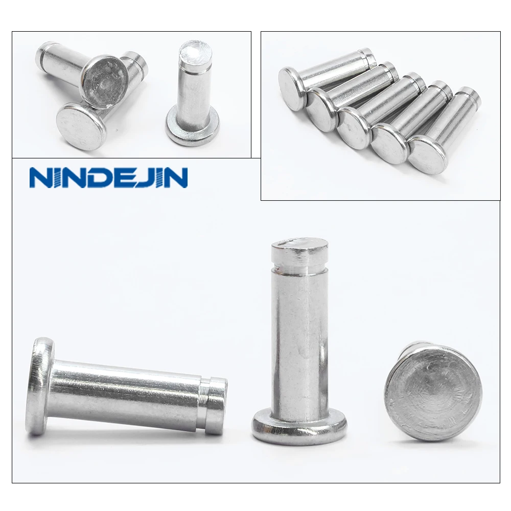 2-10 шт. штифт с плоской головкой и стопорным кольцом M3 M4 M5 M6 M8 M10 штифты из нержавеющей стали с стопорной канавкой подходит для Clevis