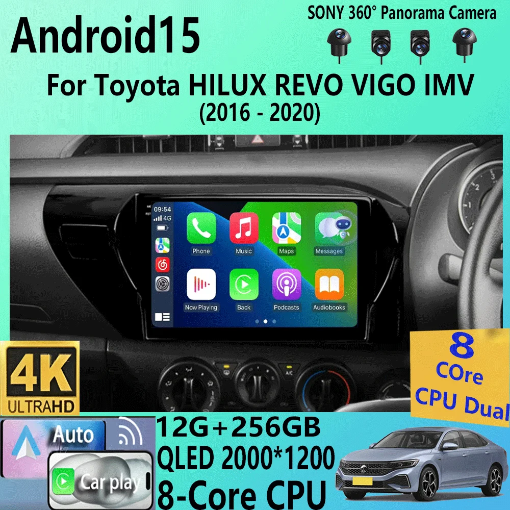 

Android 15 Auto Carplay For Toyota HILUX REVO VIGO IMV 2016 2017 2018 2019 2020 Car Radio Multimedia GPS Player Stereo NO DVD
